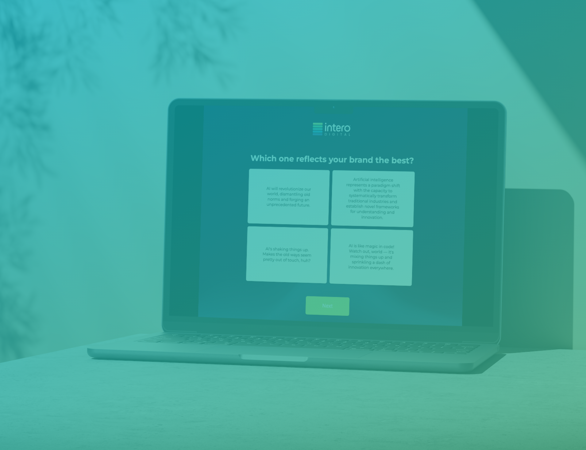 Laptop featuring brand voice assessment