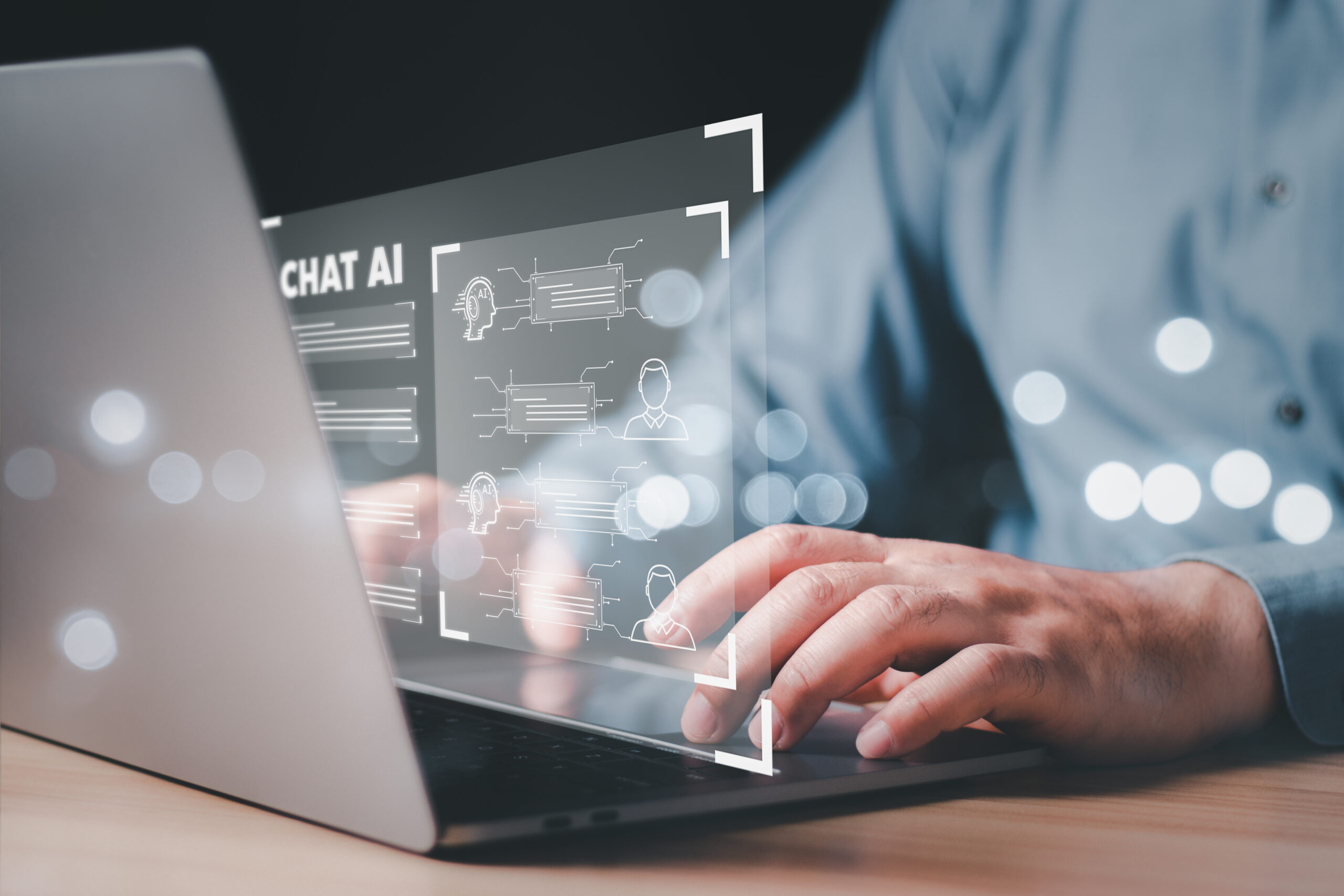 marketer using AI to create a content marketing strategy