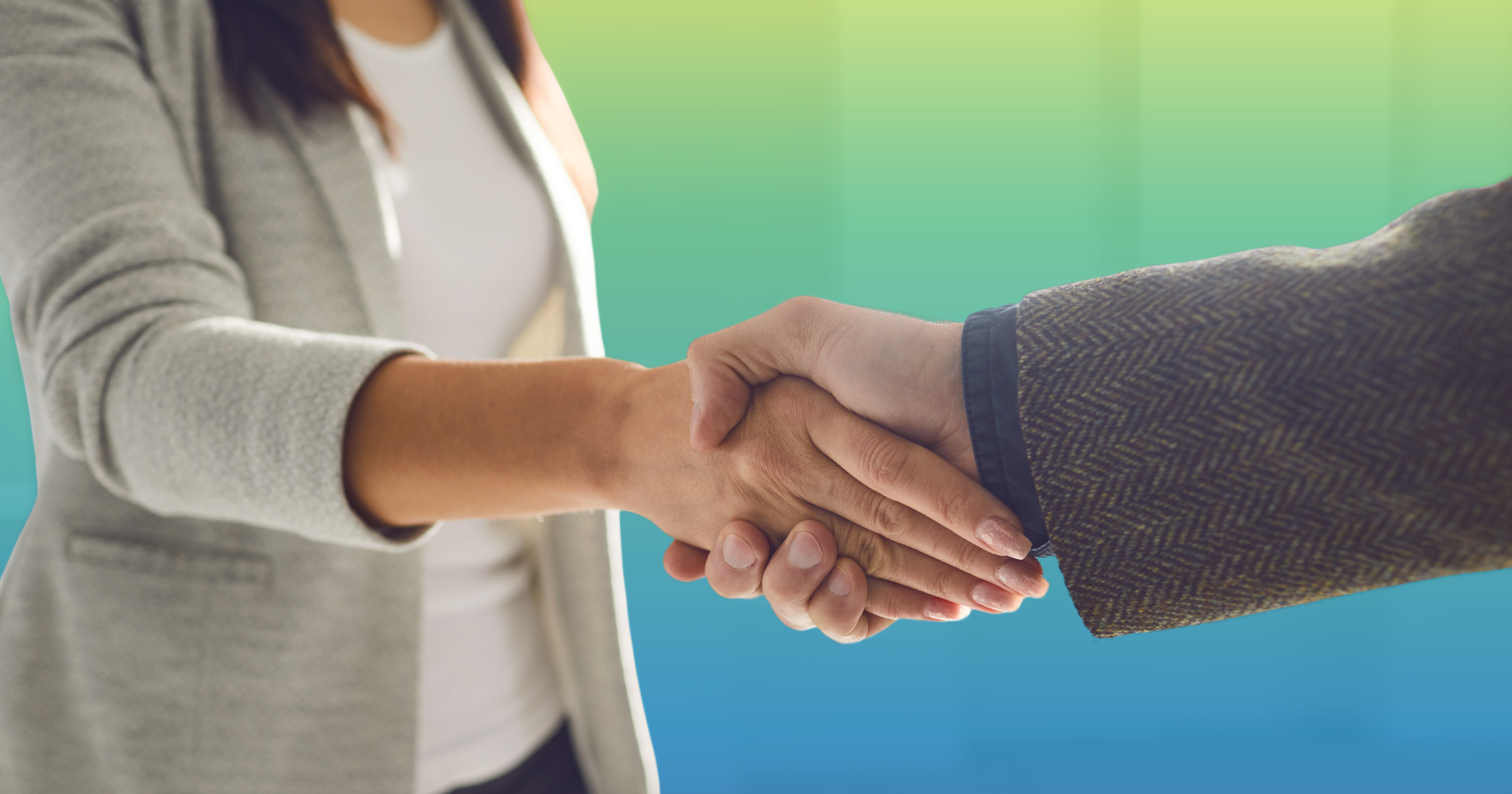 handshake between two new hires
