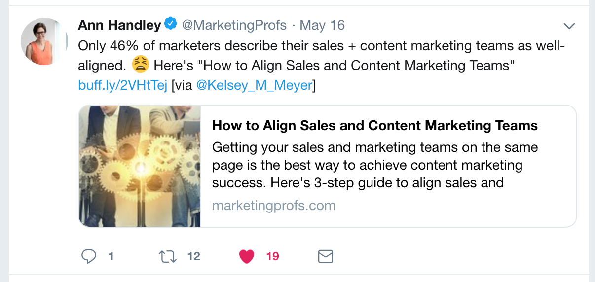 Ann Handley tweet