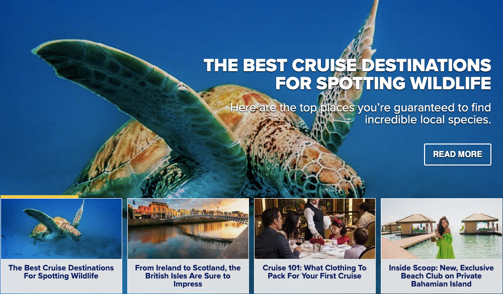 Royal Caribbean blog screenshot A screenshot of the Royal Caribbean blog.