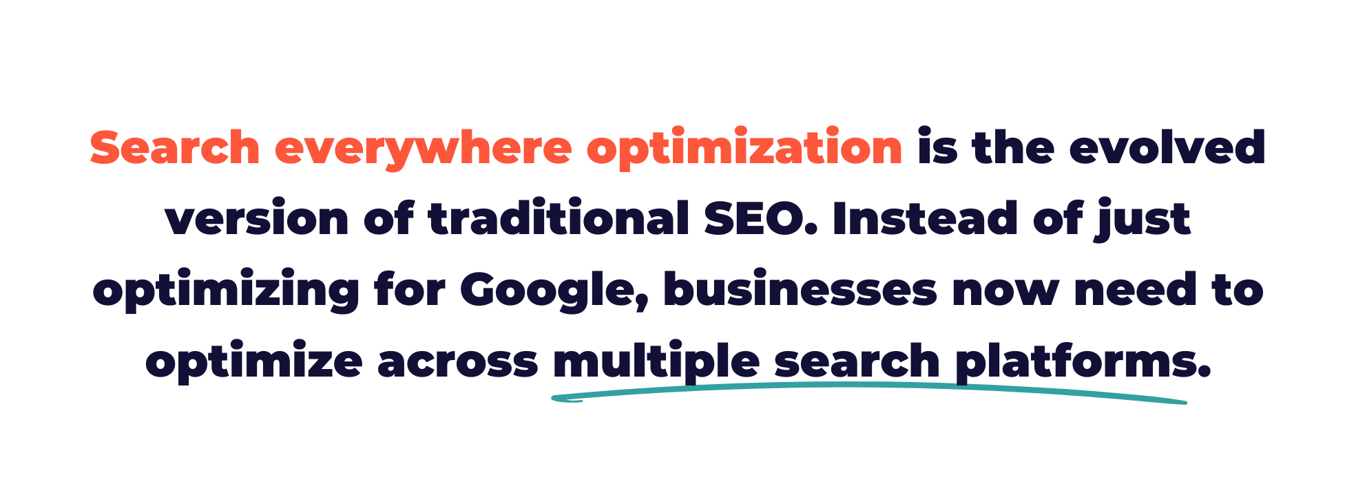 Search everywhere optimization is the evolved version of traditional SEO. Instead of just optimizing for Google, businesses now need to optimize across multiple search platforms.